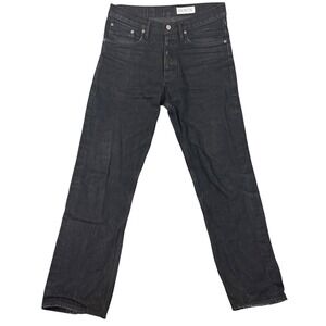 Gustin Jeans Mens 32x30 Black California Straight Raw Denim USA Made Button Fly